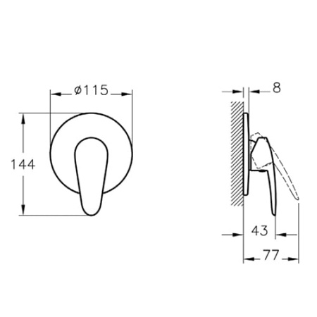 Смеситель для душа Vitra Dinamic S A42225EXP