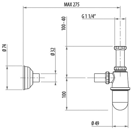Сифон для раковины Gattoni Accessori 0152/00V0 br