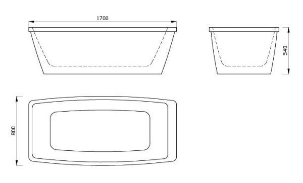 Акриловая ванна Gemy G9229 (170x80)