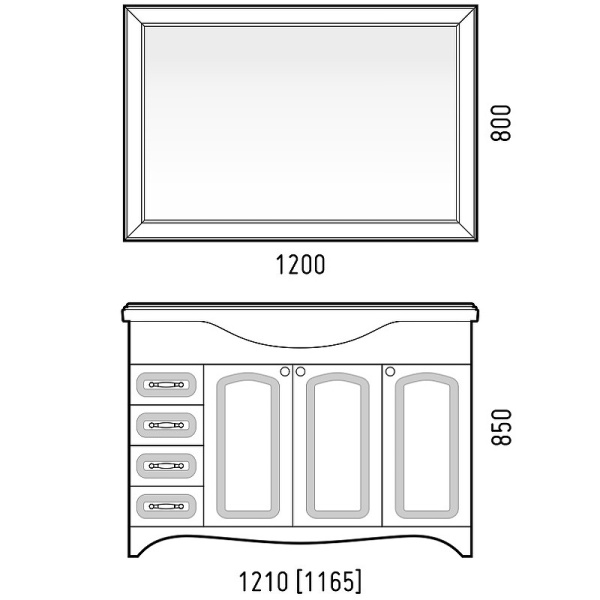 Зеркало (120х80) Corozo Классика SD-00000815