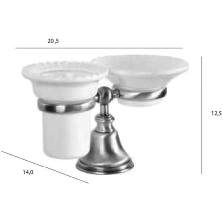 Мыльница и стакан для щеток Tiffany World TWHA141cr