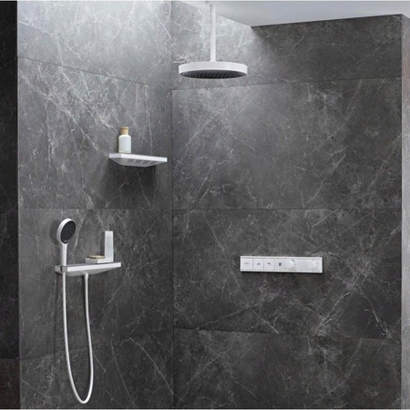 Подключение для душевого шланга с держателем Hansgrohe Rainfinity Porter 500 26858700 белый матовый