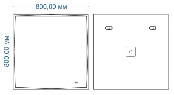 Зеркало с подсветкой и подогревом Art&Max Firenze AM-Fir-800-800-DS-F-H