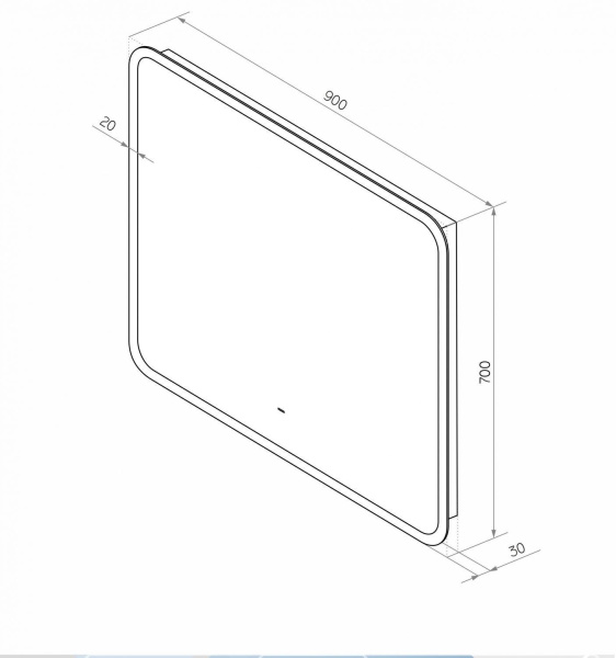 Зеркало с подсветкой Art&Max Messina AM-Mes-900-700-DS-F