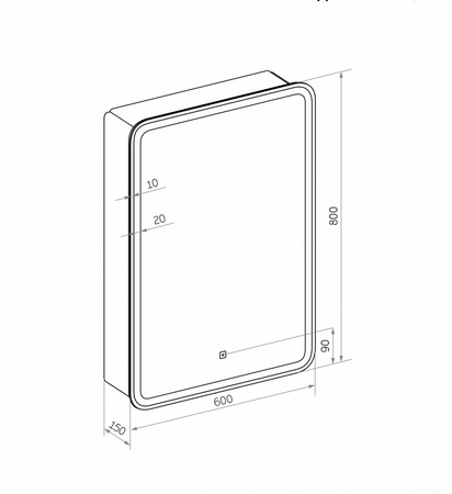 Зеркало-шкаф с подсветкой Art&Max PLATINO AM-Pla-600-800-1D-L-DS-F