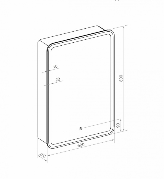 Зеркало-шкаф с подсветкой Art&Max PLATINO AM-Pla-600-800-1D-L-DS-F