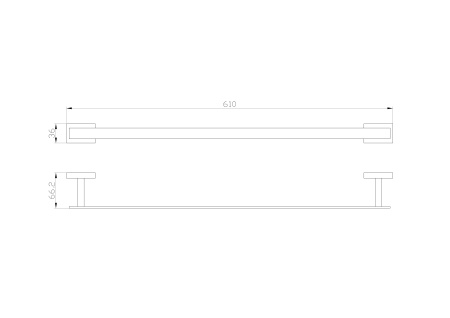 Вешалка для полотенец WONZON & WOGHAND FLAT, хром WW-9712-60CM