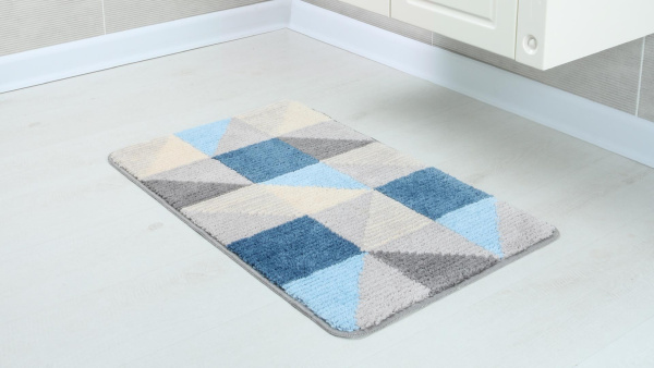 Коврик для ванной Fixsen Visa 1-ый серо-голубой, 50х80см FX-5005X