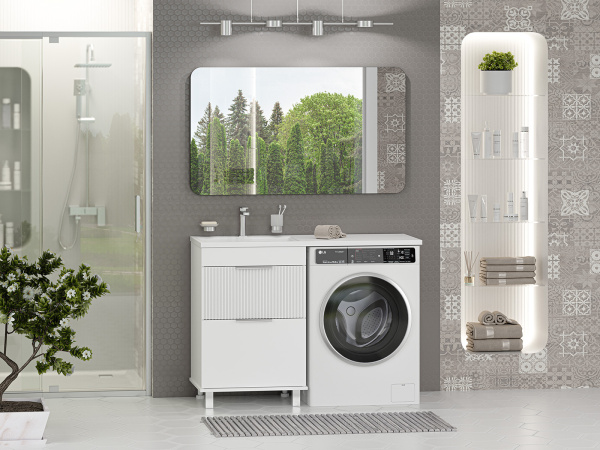 Тумба с раковиной под стиральную машину 60 Brevita Enfida УТ000016086