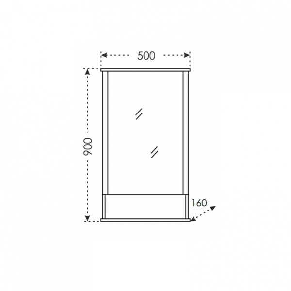 Зеркальный шкаф (50х90) Санта Вегас 50 700177