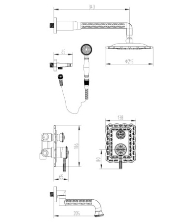 Душевая программа для ванны Lemark Jasmine (LM6622ORB)