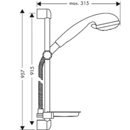 Душевой гарнитур HANSGROHE Croma 3 jet/Unica S 27773000
