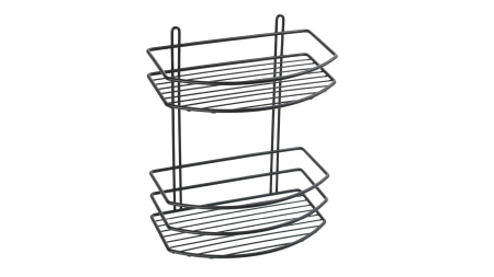 Полка овальная двойная Fixsen черная FX-720B-2
