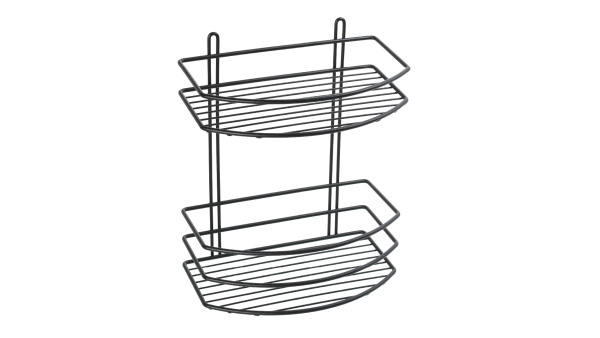 Полка овальная двойная Fixsen черная FX-720B-2