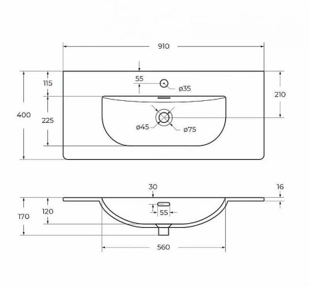 Тумба под раковину BelBagno Marino MARINO-CER-MINI-900-2C-SO-BO-P Bianco Opaco