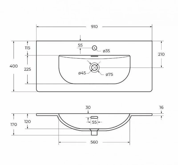 Тумба под раковину BelBagno Marino MARINO-CER-MINI-900-2C-SO-BO-P Bianco Opaco