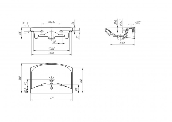 Раковина встраиваемая Onika Carina 50 UM-CAR50/1