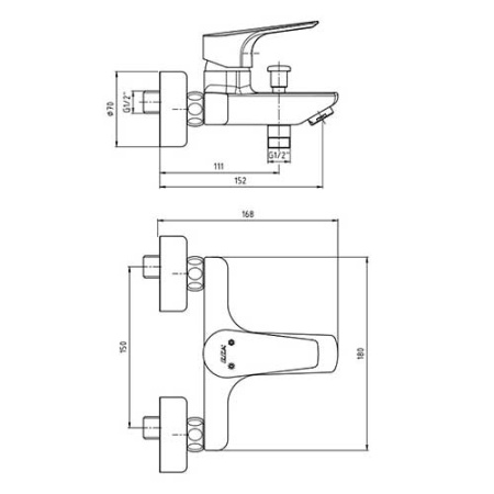 Смеситель для ванны Eca Niobe 102102482EX
