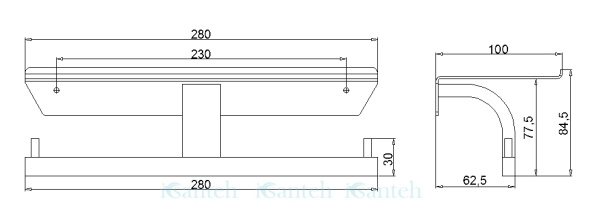 Держатель туалетной бумаги двойной с полкой RUSH Edge ED77142B