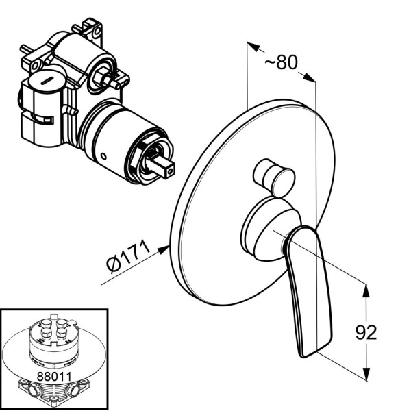 Встраиваемый смеситель для ванны Kludi Balance 526590575