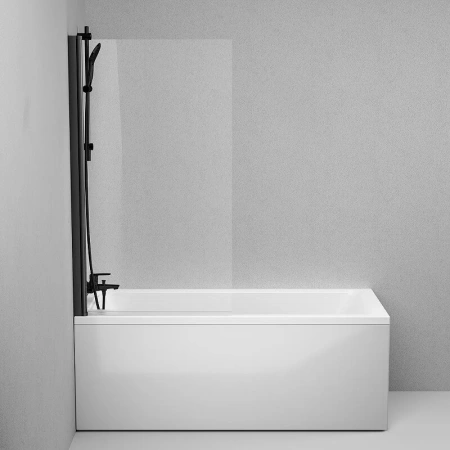 Шторка для ванны (140х80) Am.Pm Gem W90BS-D080-140BT черный