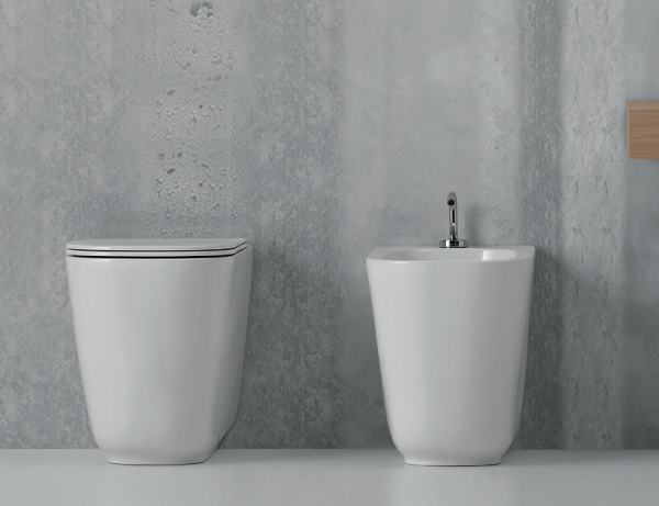 Унитаз напольный приставной безободковый Kerasan Tribeca 511830 без сиденья, белый матовый