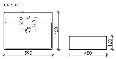 Раковина накладная (59х45) Ceramica Nova ELEMENT CN6046