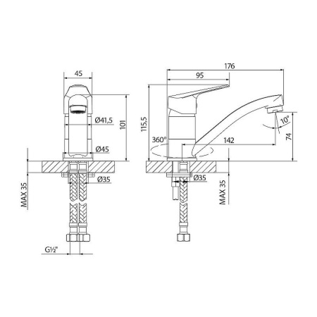 Смеситель для раковины Lemark Partner LM6507C