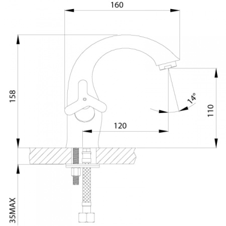 Смеситель для раковины Rossinka RS40 (RS40-61)