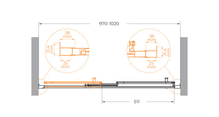 Душевая дверь (100х195) CEZARES MOLVENO MOLVENO-BF-3-100-C-BORO-IV