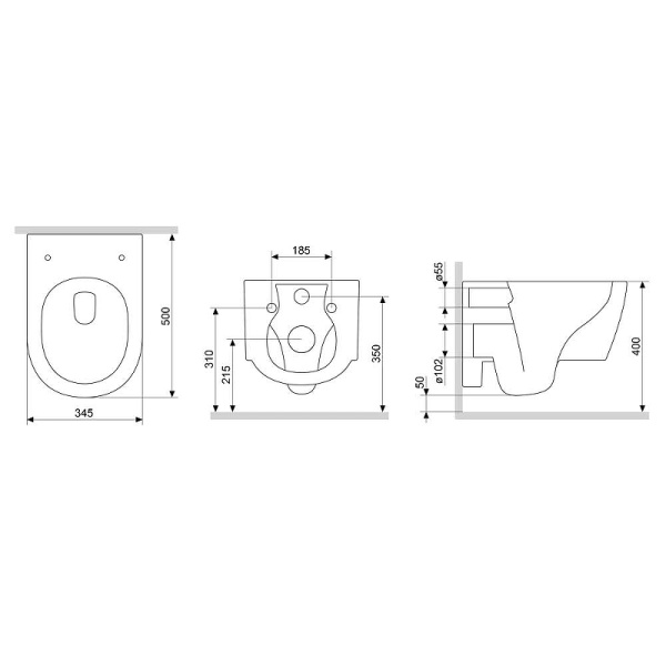 Унитаз подвесной Damixa Jupiter DX77C1700SC