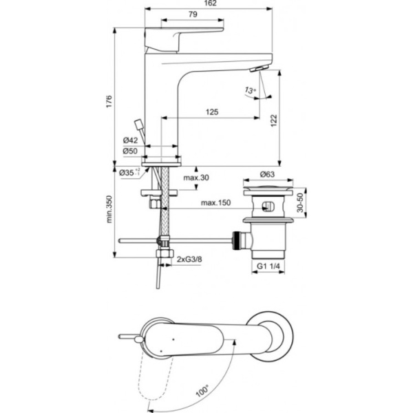 Смеситель для раковины Ideal Standard Cerafine O BC702AA, хром