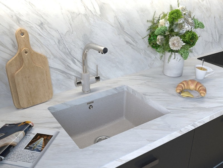 Кухонная мойка Paulmark  Gera 60 PM205546-GRM серый металлик