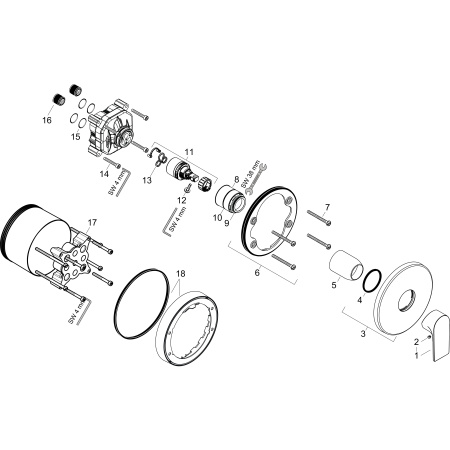 Смеситель для душа однорычажный Hansgrohe Rebris E 72668670 черный матовый