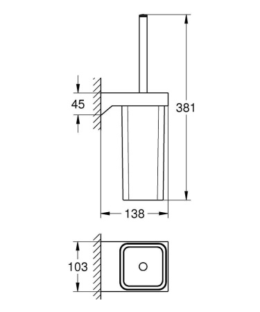 Tуалетный ершик в комплекте Grohe Selection Cube 102277KF00 черный матовый