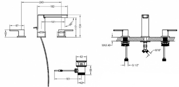 Смеситель для раковины Villeroy&Boch Architectura TVW10310811061