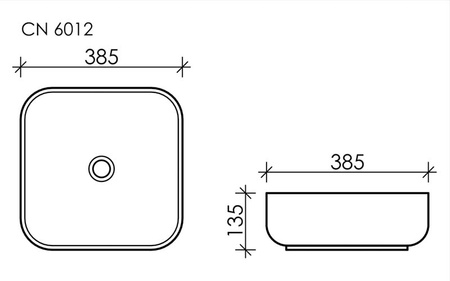 Раковина накладная (38,5х38,5) Ceramica Nova ELEMENT CN6012