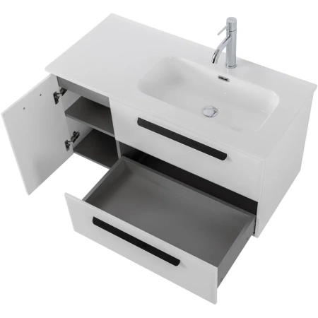 Тумба под раковину Cezares ECO-CER-N-1000-2C-1A-SO-BL-R Bianco Lucido без ручек