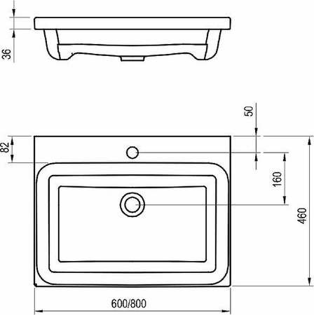 Раковина полувстраиваемая Ravak Comfort 60 XJX01260001