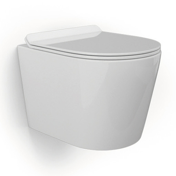 Подвесной безободковый унитаз с сиденьем микролифт beWash Aldo BKWHR001480