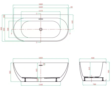 Акриловая ванна Vagnerplast Vera (166x80) KRBV166VER9X-64