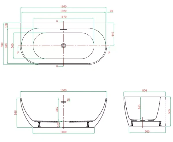 Акриловая ванна Vagnerplast Vera (166x80) KRBV166VER9X-64 Акриловая ванна Vagnerplast Vera (166x80) KRBV166VER9X-64