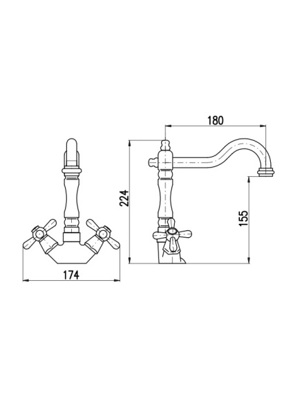 Смеситель для раковины Rav Slezak Morava Retro MK321.5/8Z