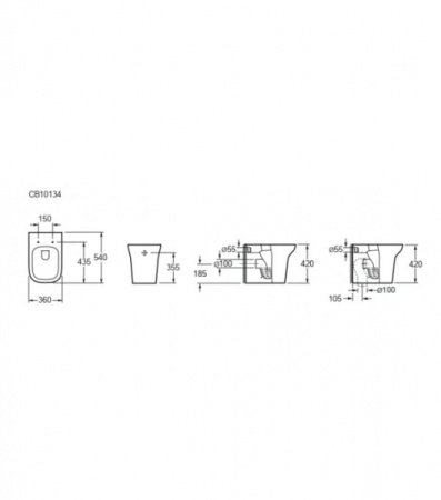 Унитаз приставной Grossman GR-PR3012