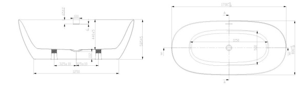 Ванна акриловая (170х80) Art&Max Genova AM-GEN-1700-800