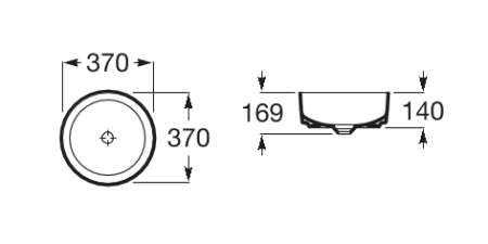 Раковина накладная (37х37) Roca Inspira Round 327523000