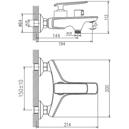 Смеситель для ванны Haiba HB60548-7