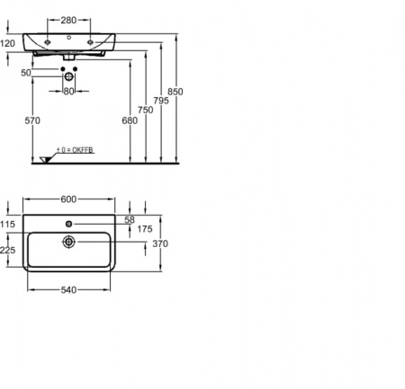 Раковина подвесная (60х37) Geberit Renova Compact 226160000