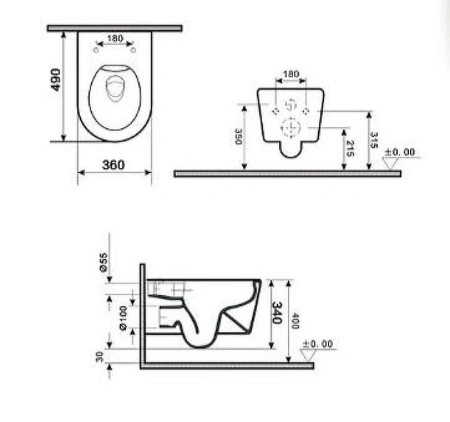 Подвесной унитаз безободковый Gid Tr2133TF-WM, розовый матовый