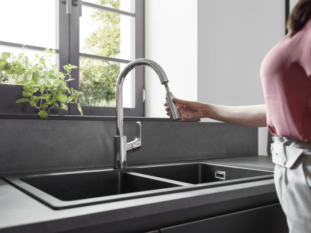 Смеситель для кухни с выдвижным изливом Hansgrohe Focus M41 31815000 хром